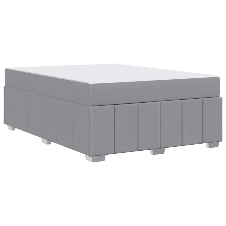 Cadre de lit avec matelas Gris clair 140 x 200 cm tissu - 9