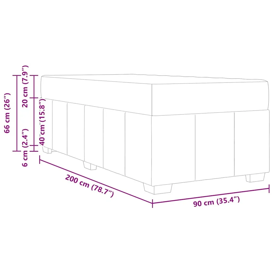 Cadre de lit avec matelas Gris foncé 90 x 200 cm tissu - 13