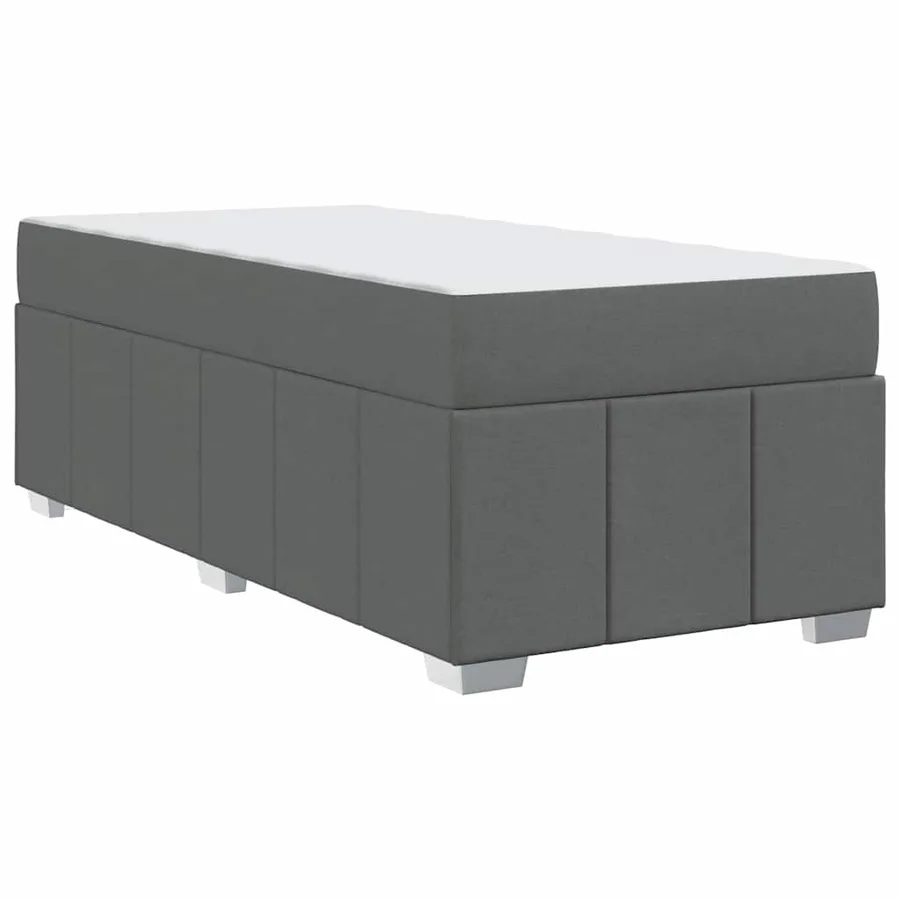 Cadre de lit avec matelas Gris foncé 90 x 200 cm tissu - 9