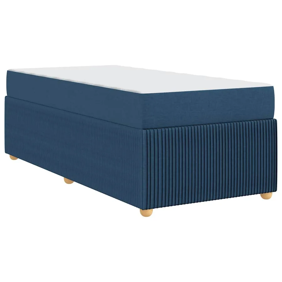 Cadre de lit avec matelas Bleu 80 x 200 cm tissu - 9