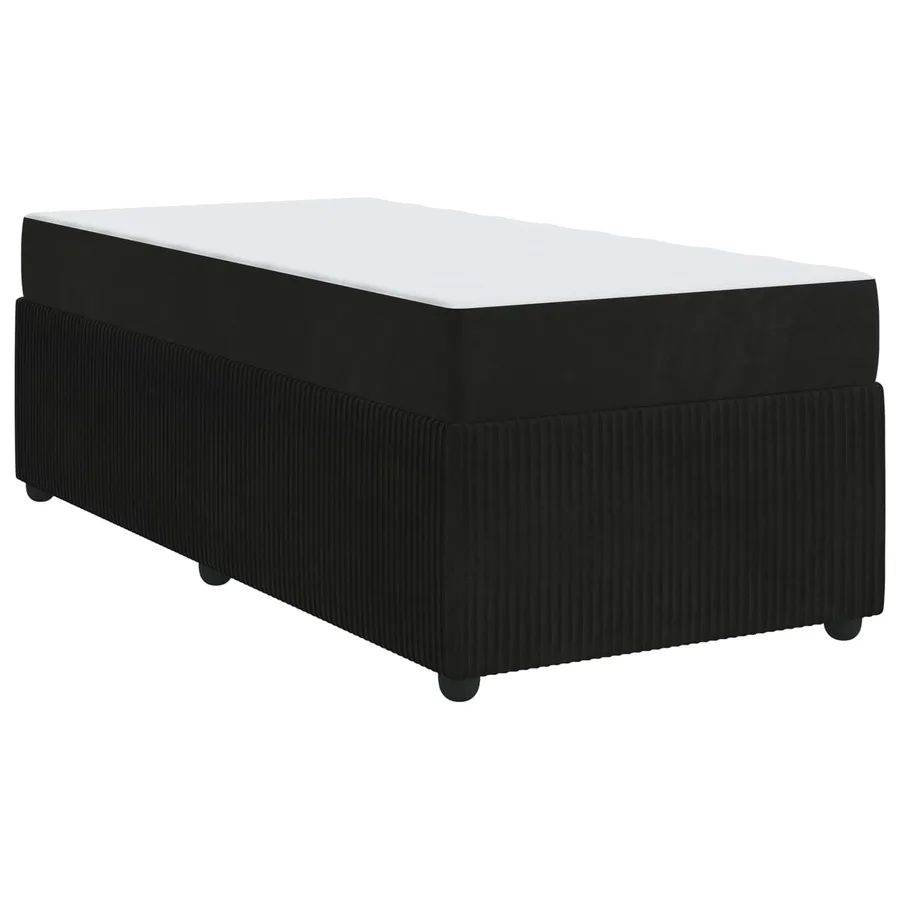 Cadre de lit avec matelas Noir 90 x 190 cm tissu - 4
