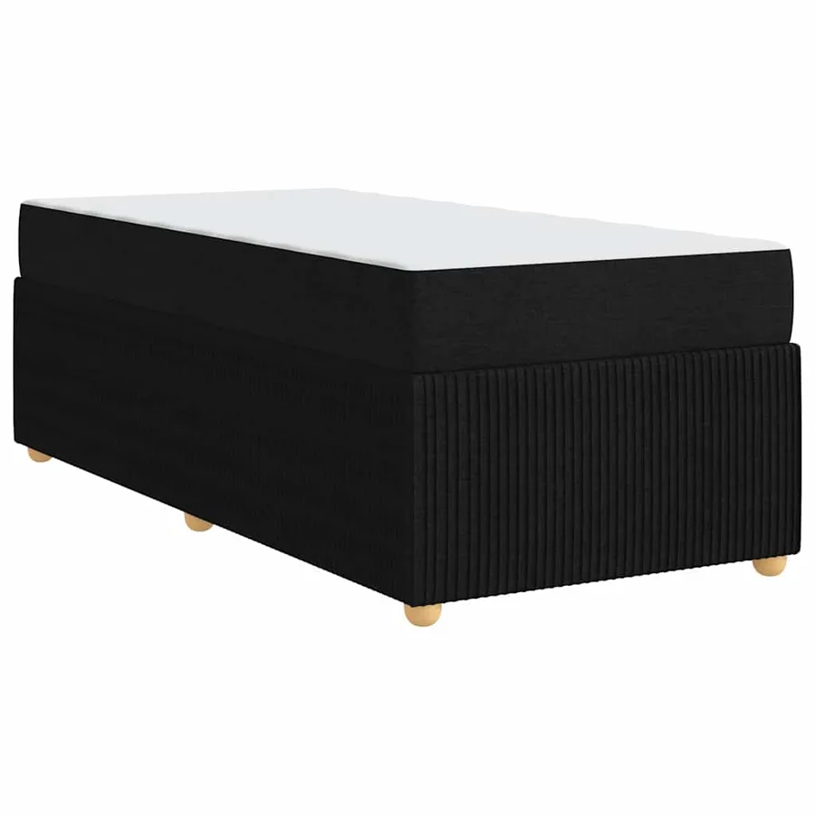 Cadre de lit avec matelas Noir 100 x 200 cm tissu - 7