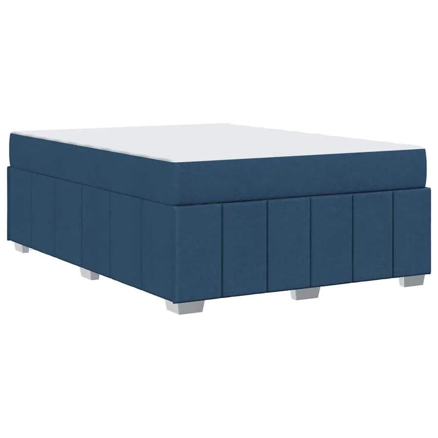 Cadre de lit avec matelas Bleu 160 x 200 cm tissu - 9