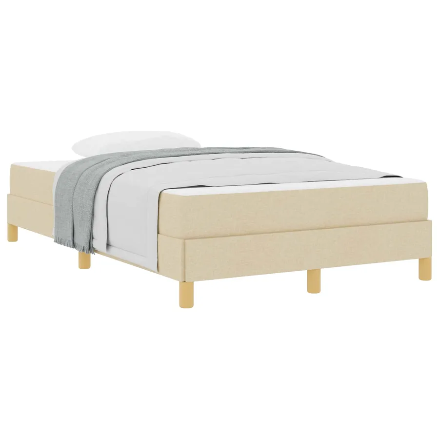 Lit à ressorts avec matelas Crème 120 x 200 cm tissu - 3