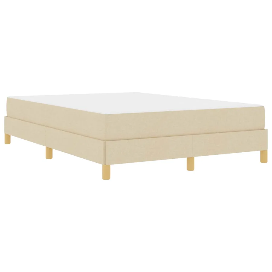 Lit à ressorts avec matelas Crème 160 x 200 cm tissu - 2
