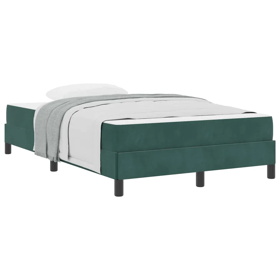 Lit à ressorts avec matelas Vert foncé 120 x 200 cm tissu - 2