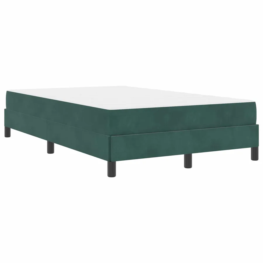 Lit à ressorts avec matelas Vert foncé 120 x 200 cm tissu - 4