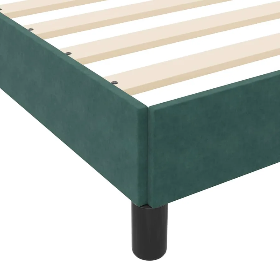 Lit à ressorts avec matelas Vert foncé 120 x 200 cm tissu - 8