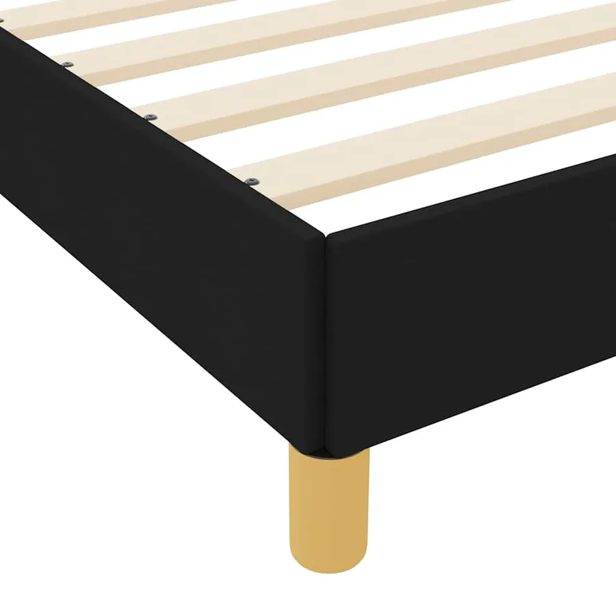 Lit à ressorts avec matelas Noir 90 x 200 cm tissu - 10