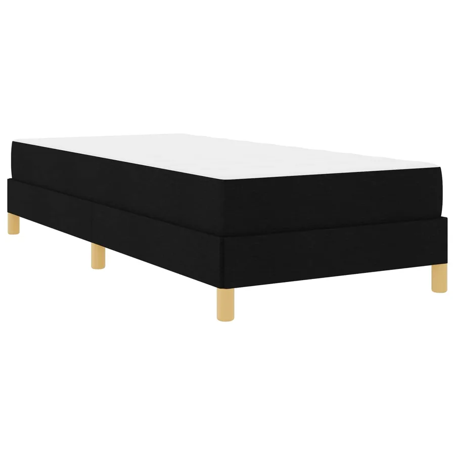 Lit à ressorts avec matelas Noir 90 x 200 cm tissu - 4