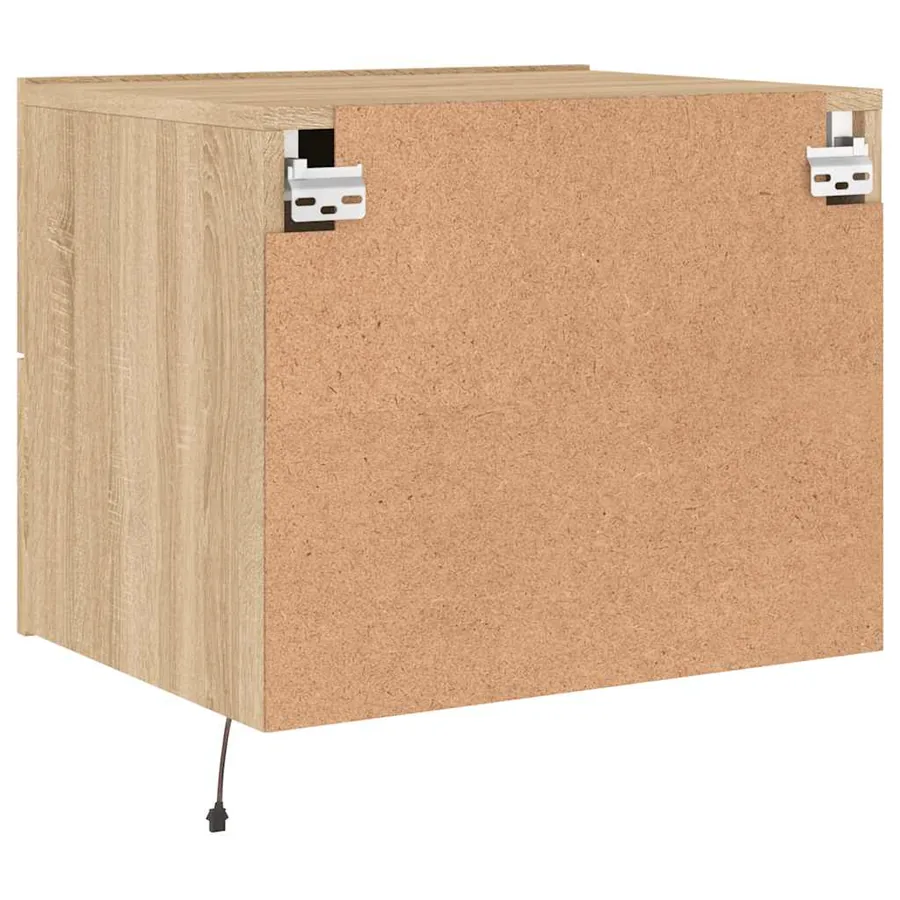 Tables de chevet murales avec lumières LED 2 pcs chêne sonoma - 10