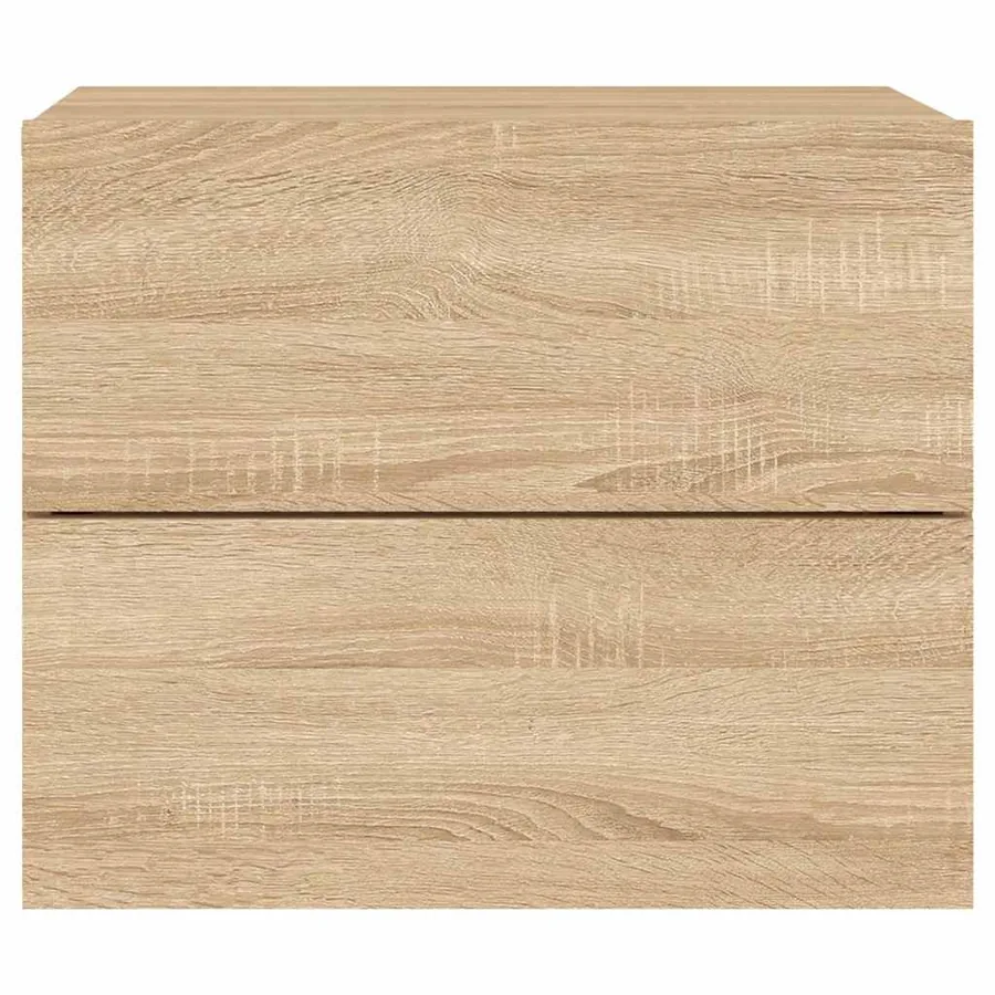 Tables de chevet murales avec lumières LED 2 pcs chêne sonoma - 8
