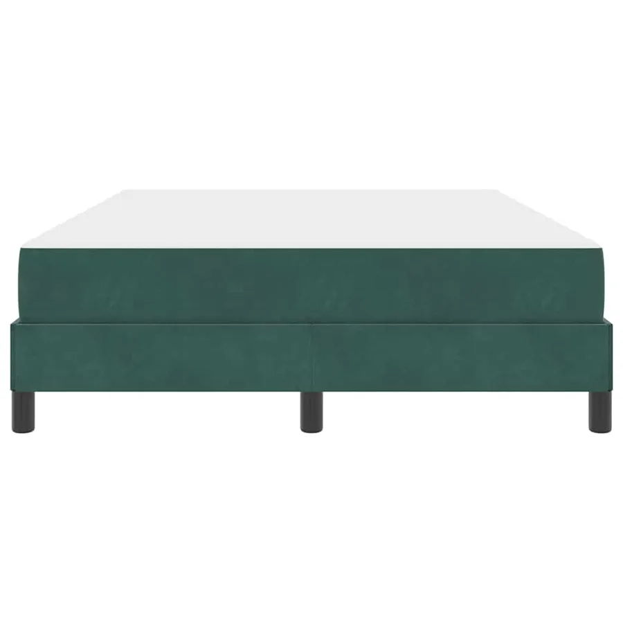 Lit à ressorts avec matelas Vert foncé 140 x 190 cm tissu - 7