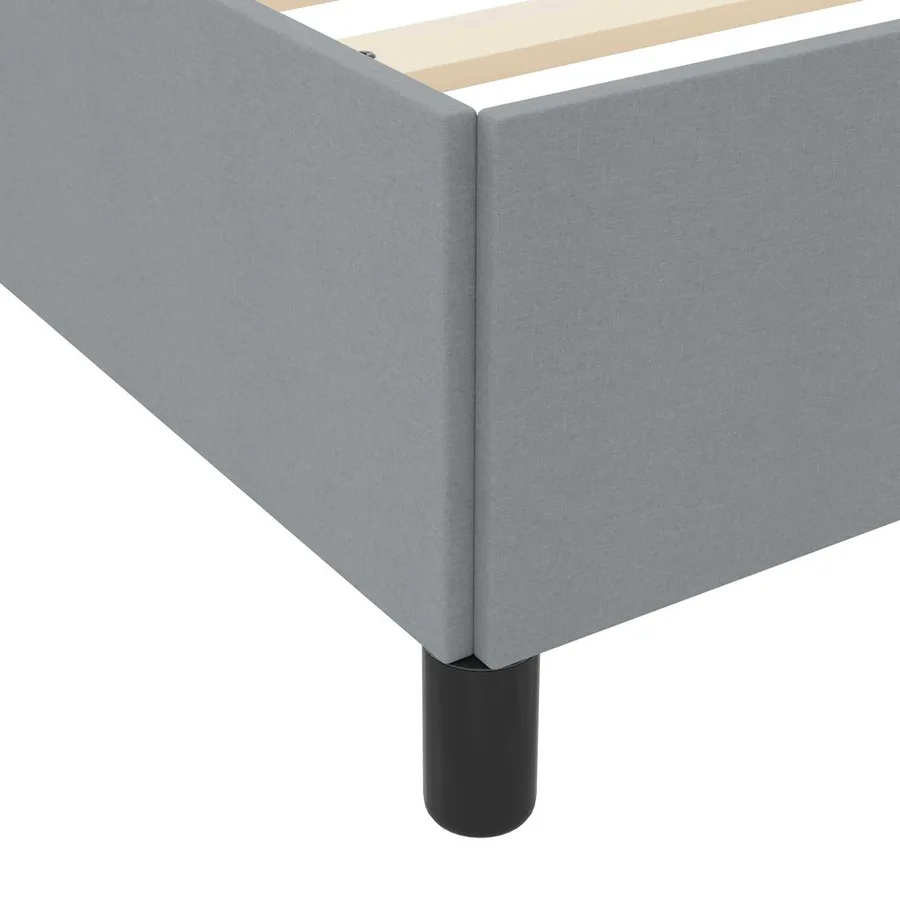 Lit à ressorts Gris clair 140 x 200 cm tissu - 8