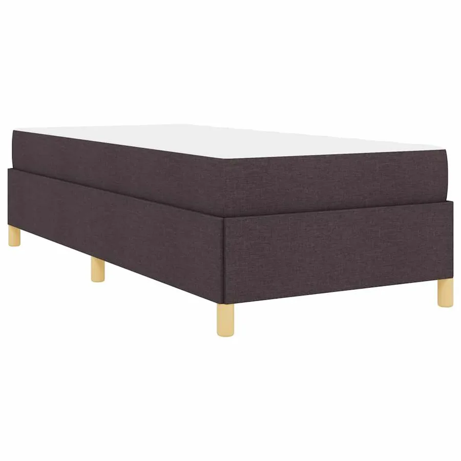 Cadre de lit avec matelas Marron foncé 100 x 200 cm tissu - 9