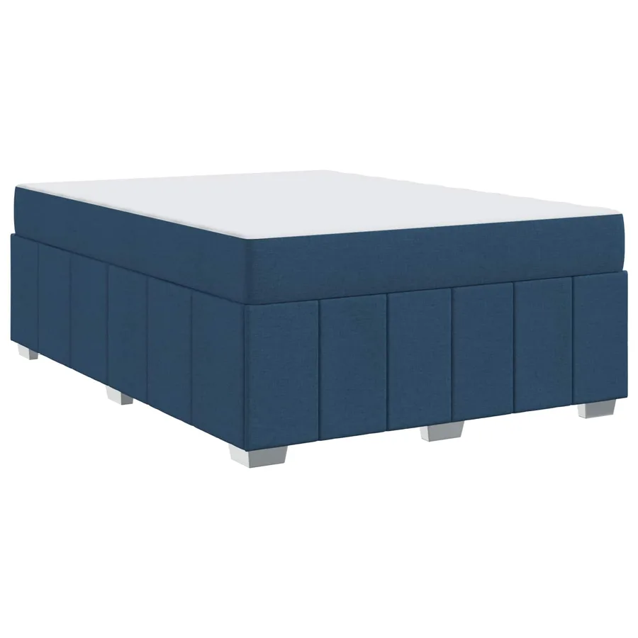 Cadre de lit avec matelas Bleu 140 x 200 cm tissu - 4