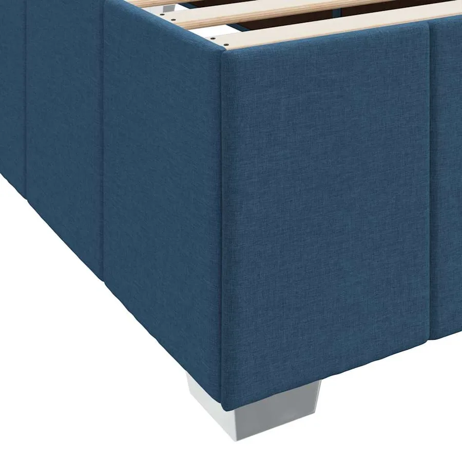 Cadre de lit avec matelas Bleu 140 x 200 cm tissu - 8