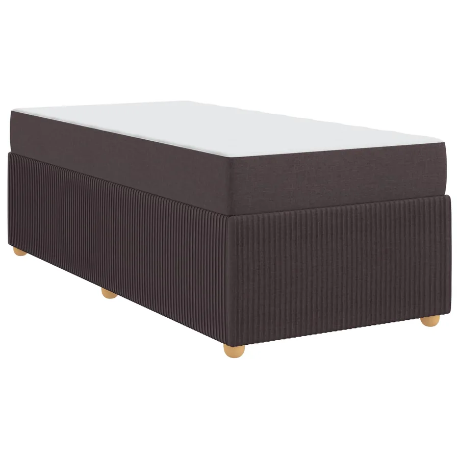 Cadre de lit avec matelas Marron foncé 90 x 200 cm tissu - 4