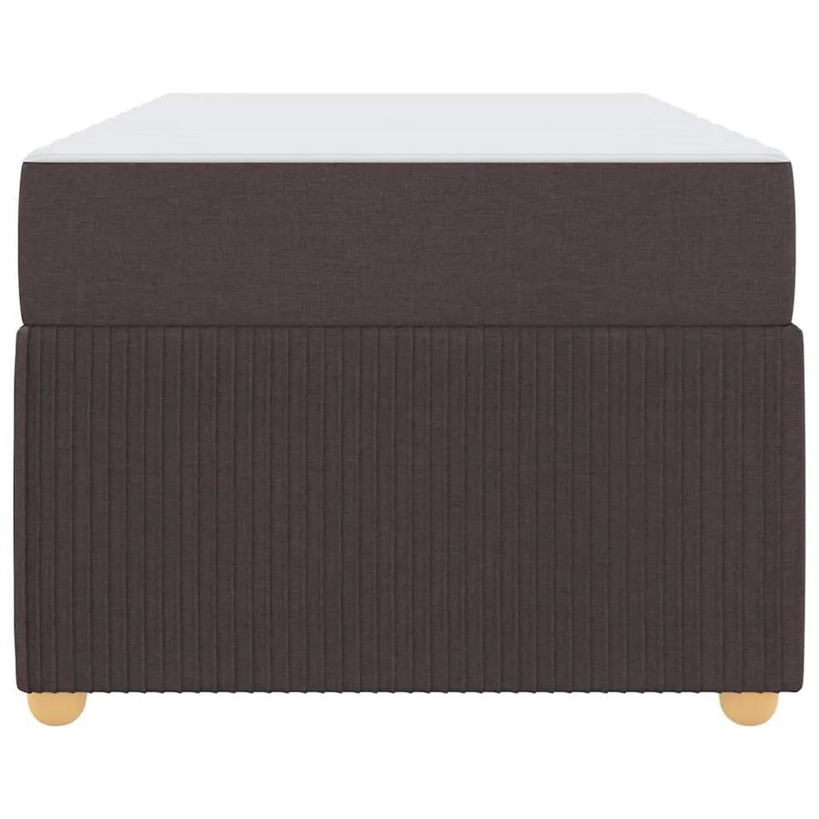 Cadre de lit avec matelas Marron foncé 90 x 200 cm tissu - 7