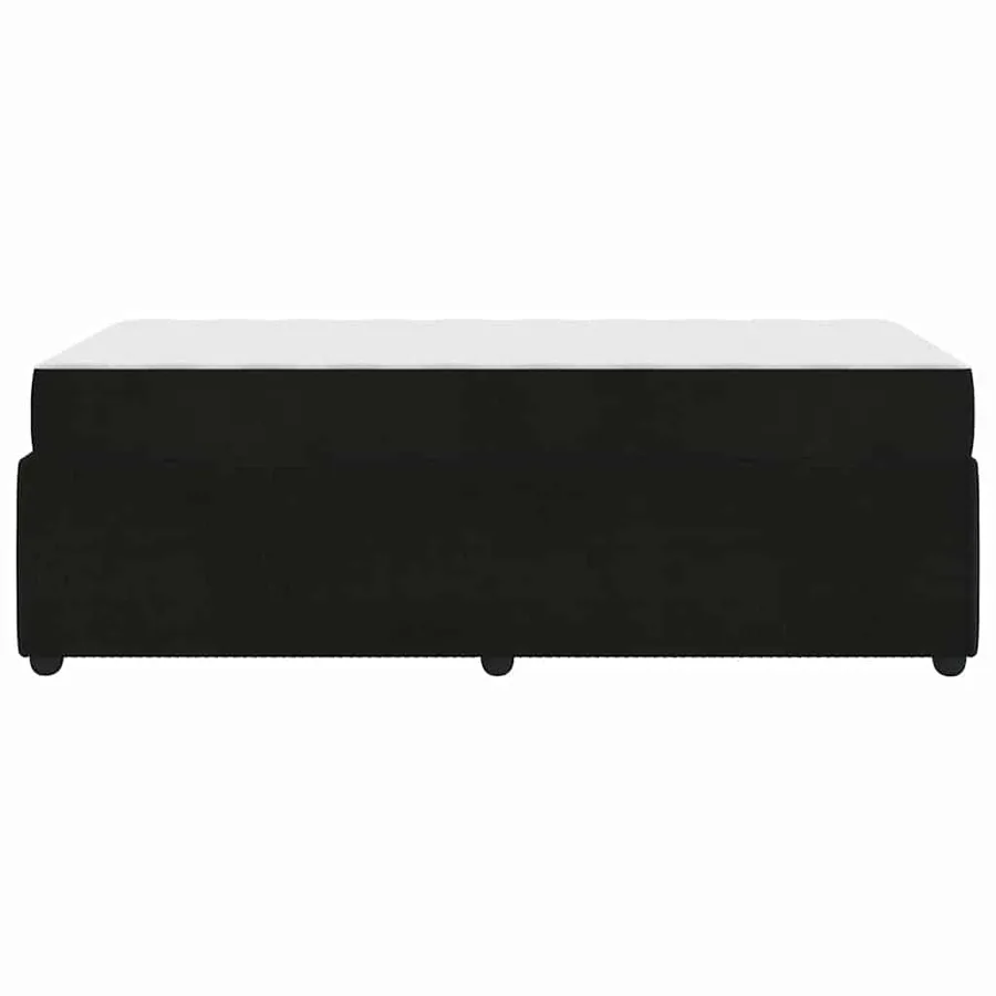 Cadre de lit avec matelas Noir 100 x 200 cm tissu - 6