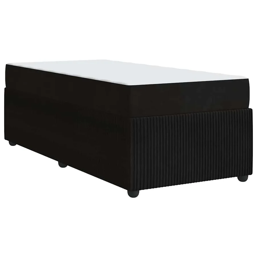 Cadre de lit avec matelas Noir 100 x 200 cm tissu - 7