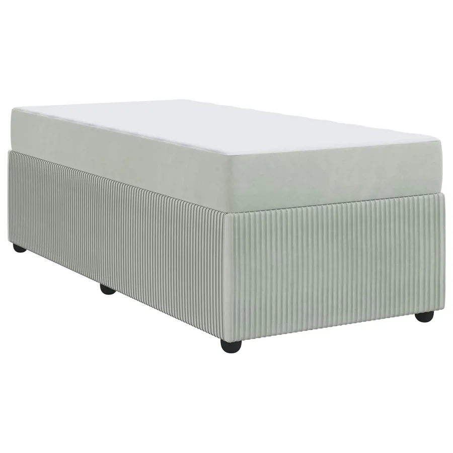 Cadre de lit avec matelas Gris clair 100 x 200 cm tissu - 2