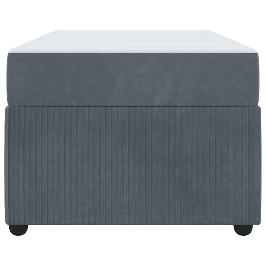 Cadre de lit avec matelas Gris foncé 90 x 200 cm tissu - 5