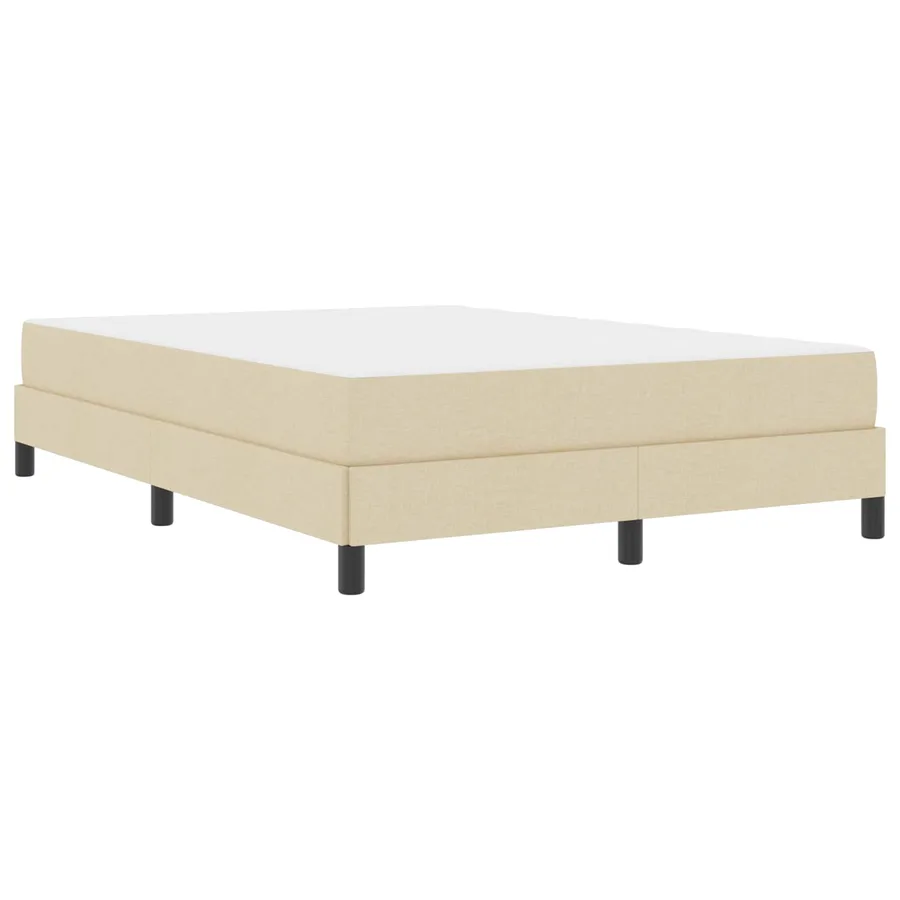 Lit à ressorts avec matelas Crème 140 x 190 cm tissu - 4