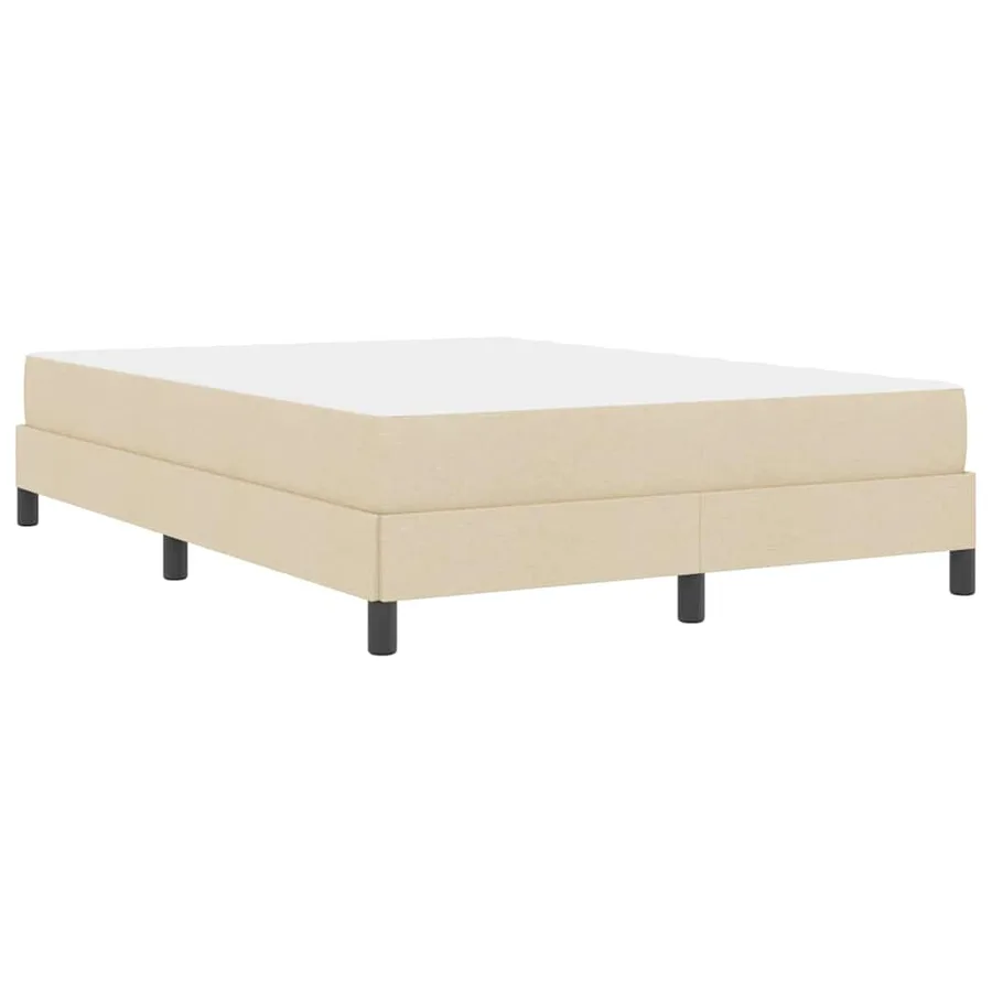 Lit à ressorts avec matelas Crème 140 x 190 cm tissu - 9