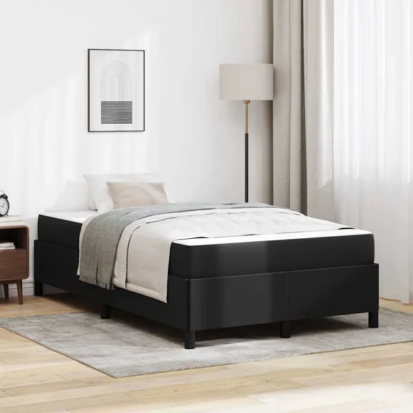 Cadre de lit avec matelas Noir 120 x 200 cm tissu