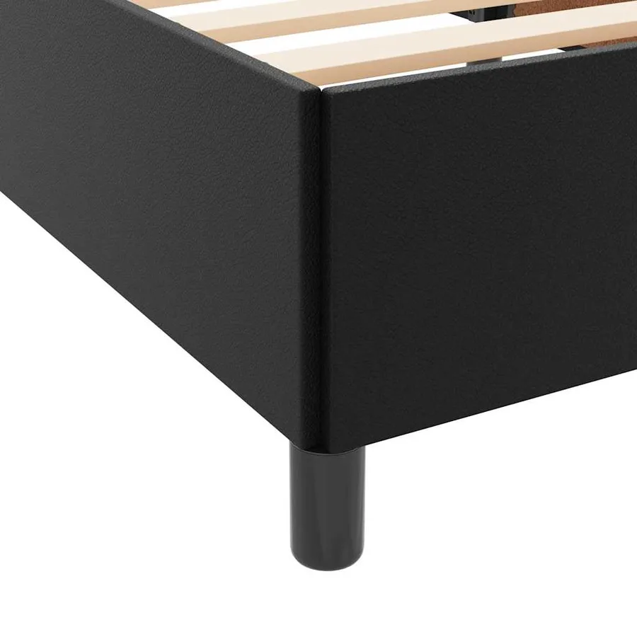 Cadre de lit avec matelas Noir 120 x 200 cm tissu - 8