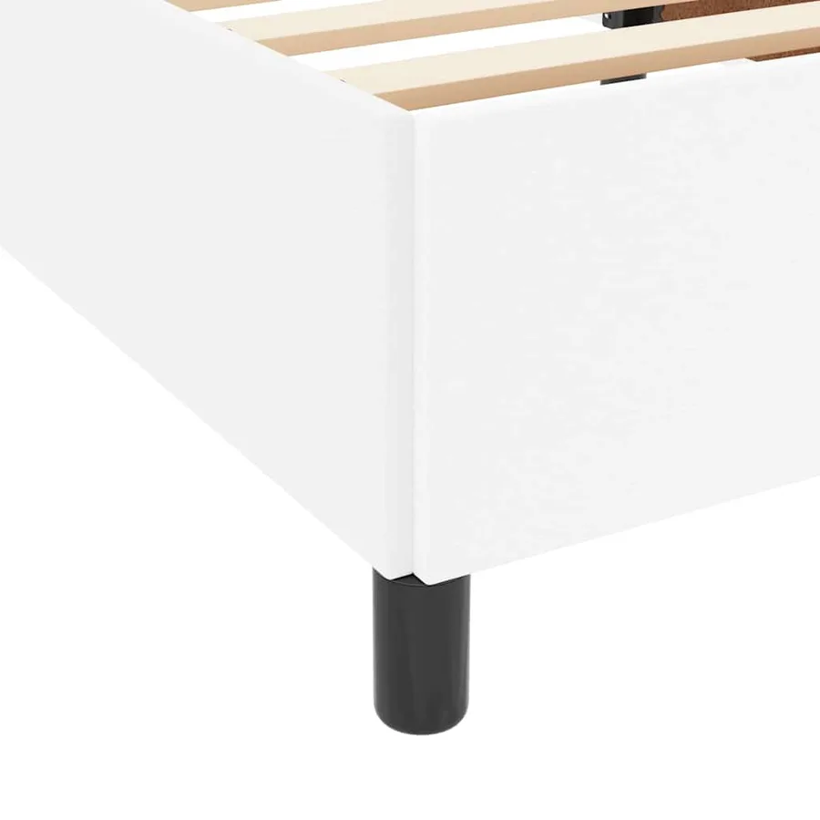 Cadre de lit avec matelas Blanc 90 x 200 cm tissu - 8