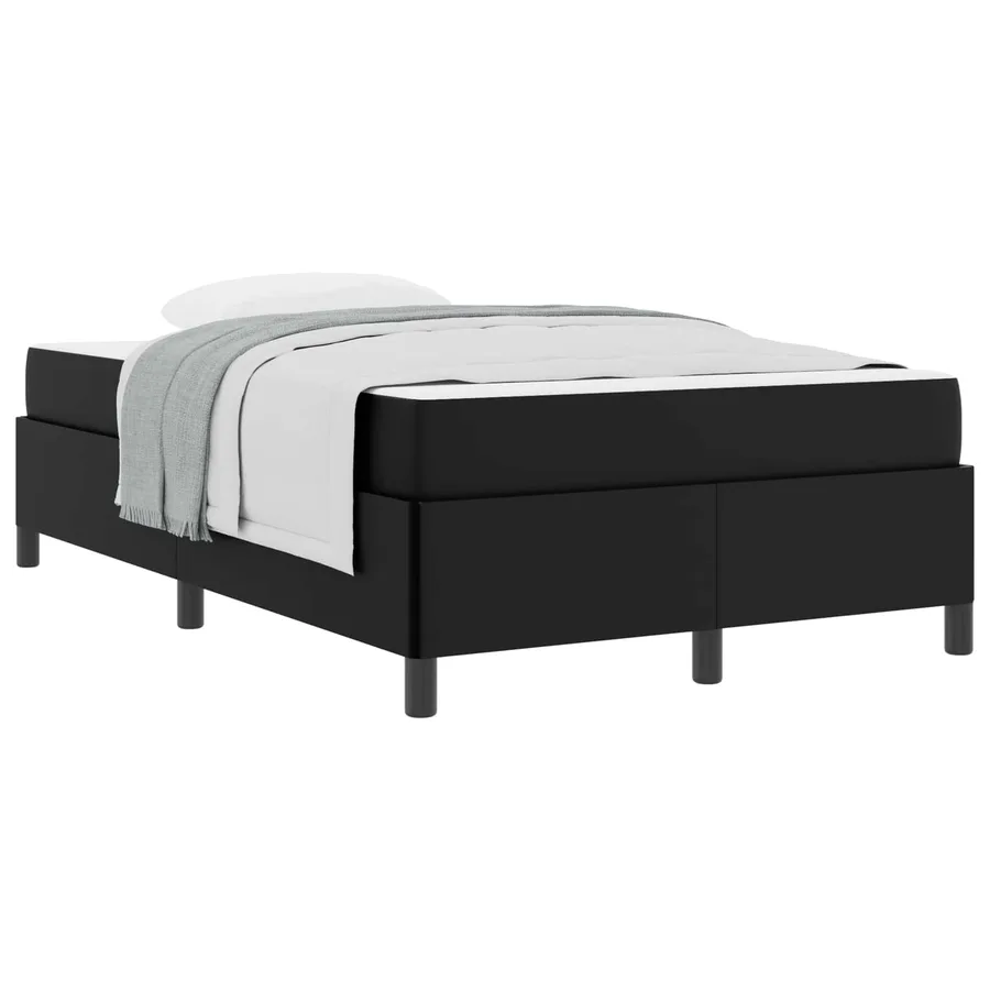 Cadre de lit avec matelas Noir 120 x 190 cm tissu - 3