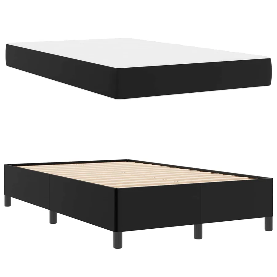 Cadre de lit avec matelas Noir 120 x 190 cm tissu - 5