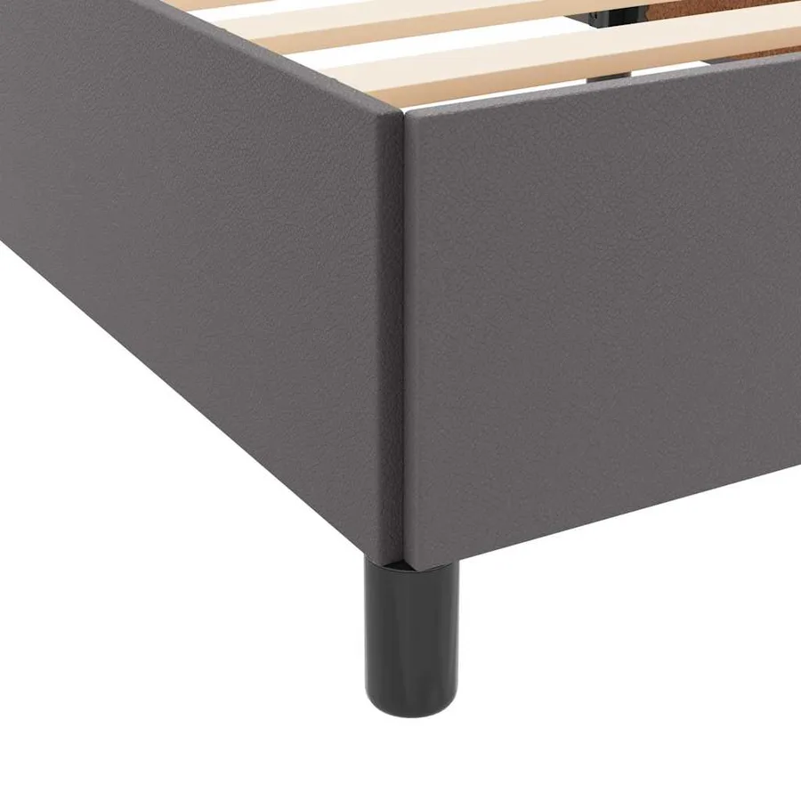 Cadre de lit avec matelas Gris 90 x 200 cm tissu - 8
