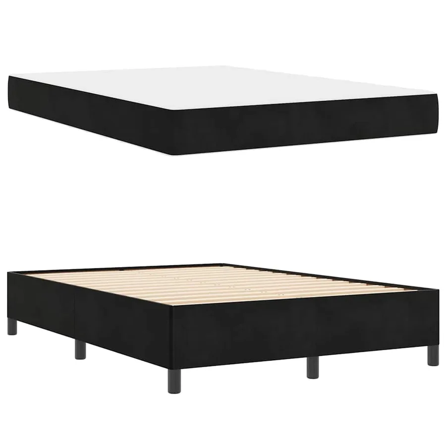 Cadre de lit avec matelas Noir 160 x 200 cm tissu - 6