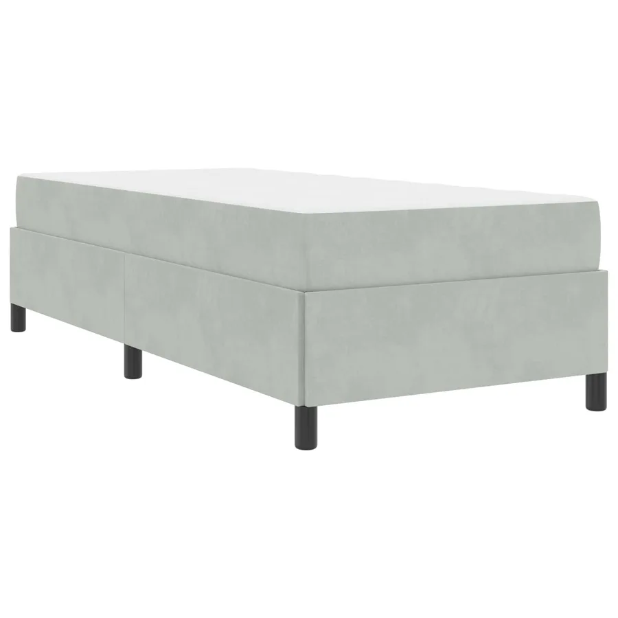 Cadre de lit avec matelas Gris clair 90 x 200 cm tissu - 4