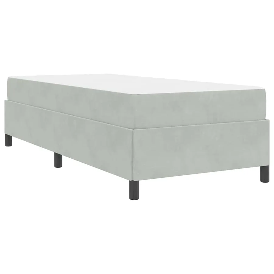 Cadre de lit avec matelas Gris clair 90 x 200 cm tissu - 9