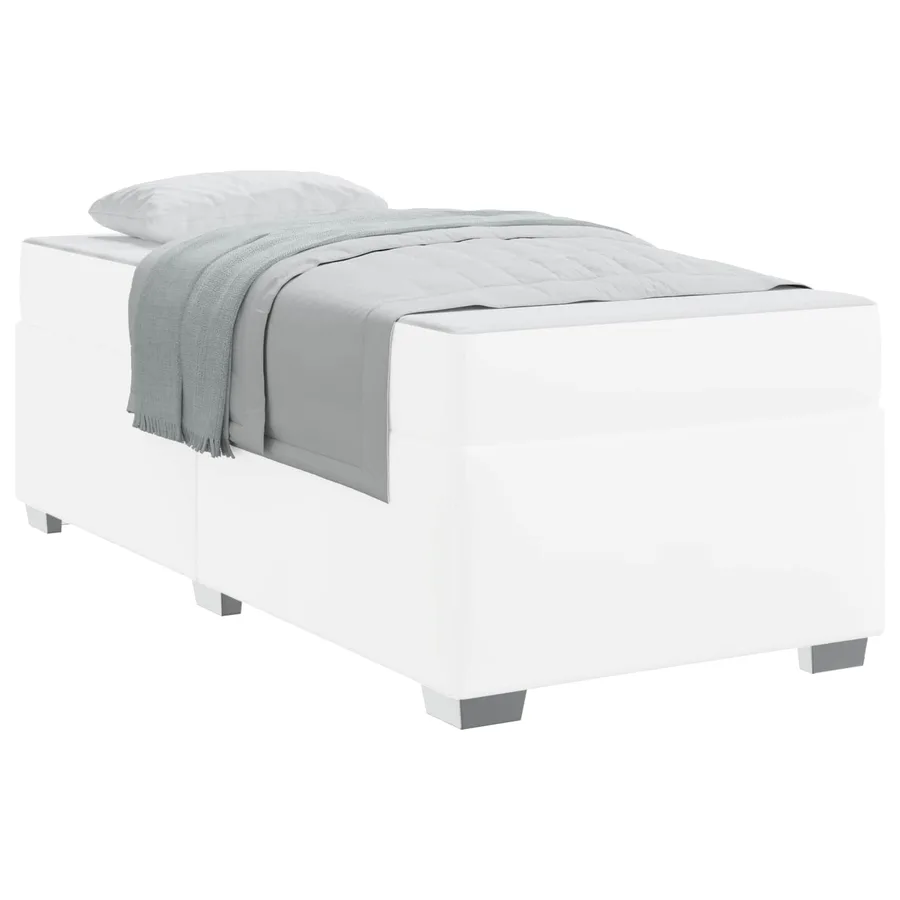 Cadre de lit avec matelas Blanc 90 x 200 cm tissu - 2
