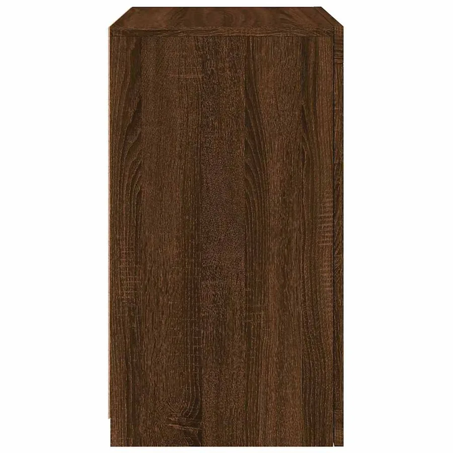 Armoire latérale avec lumières LED chêne marron bois ingénierie - 8