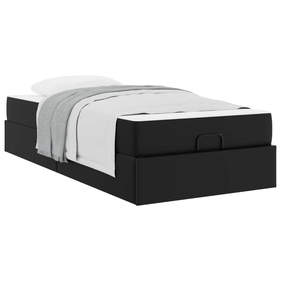 Cadre de lit avec matelas Autre 2 pcs Noir PVC - 2