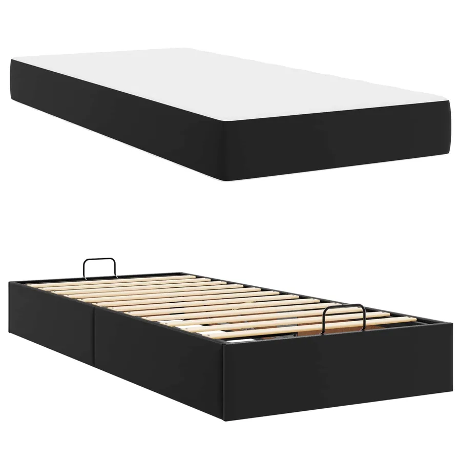 Cadre de lit avec matelas Autre 2 pcs Noir PVC - 6