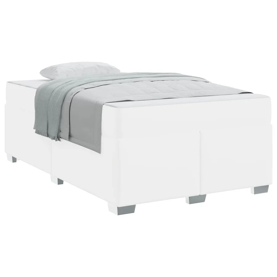 Cadre de lit avec matelas Blanc 120 x 200 cm tissu - 2