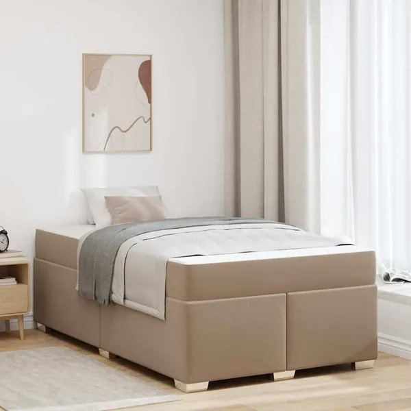 Cadre de lit avec matelas Cappuccino 120 x 200 cm tissu