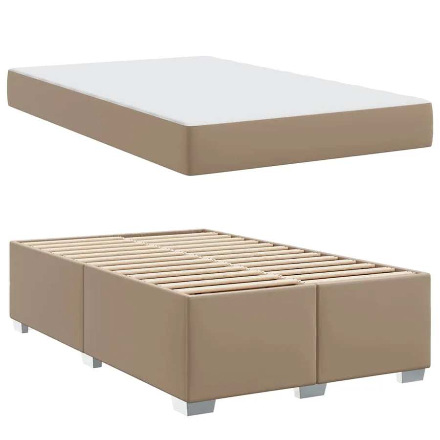Cadre de lit avec matelas Cappuccino 120 x 200 cm tissu - 4
