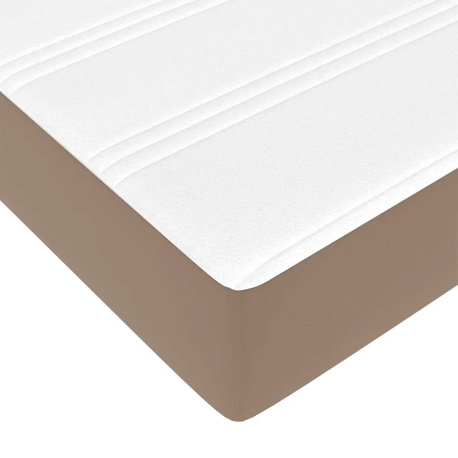Cadre de lit avec matelas Cappuccino 120 x 200 cm tissu - 9