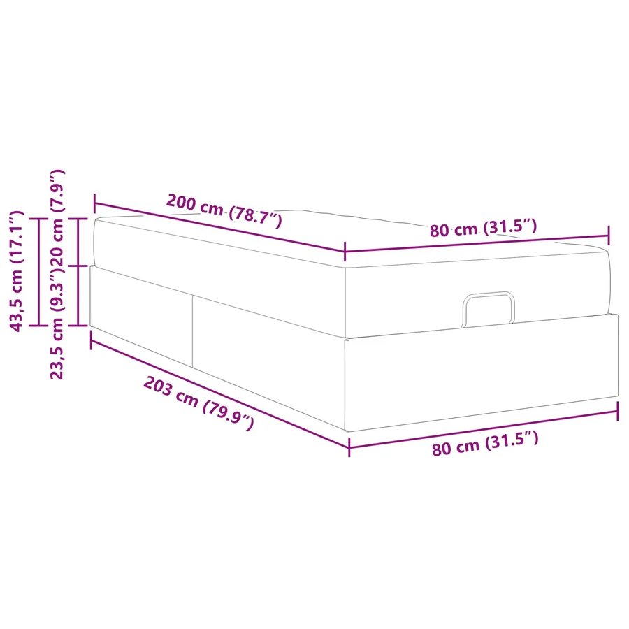 Cadre de lit avec matelas Autre 2 pcs Gris PVC - 13