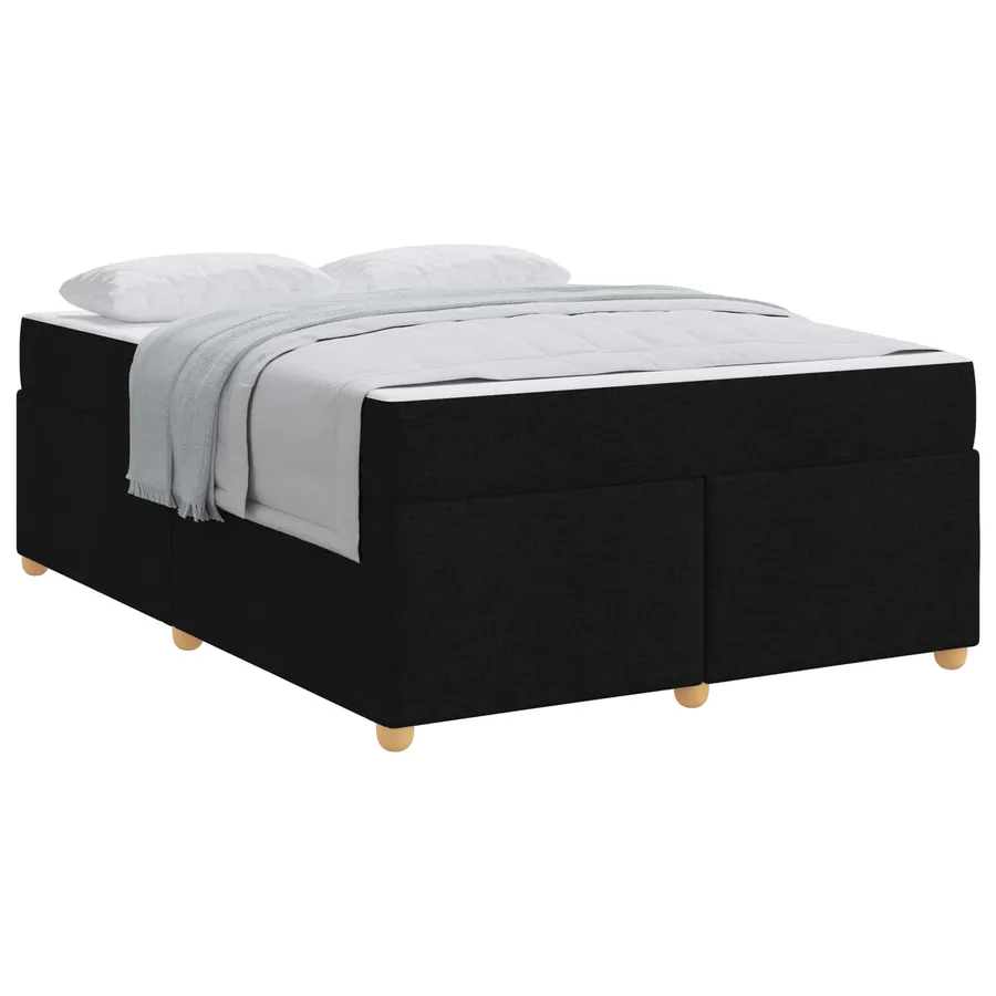 Cadre de lit avec matelas Noir 140 x 200 cm tissu - 2