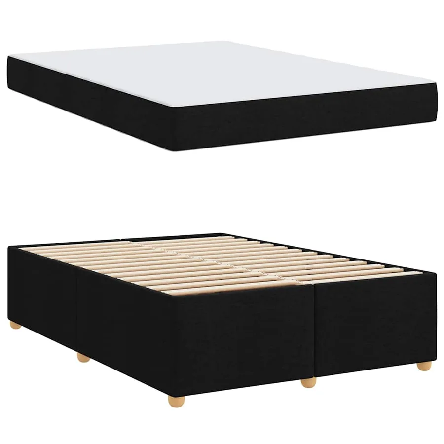 Cadre de lit avec matelas Noir 140 x 200 cm tissu - 4