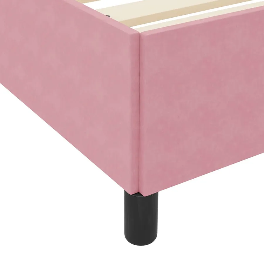 Cadre de lit avec matelas Rose 90 x 200 cm tissu - 10